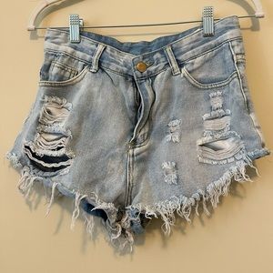 denim shorts high rise